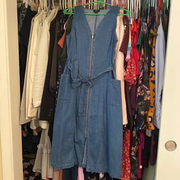 Mossimo Supply Co. Dresses | Denim Midi Dress Size Xs Mossimo | Color: Blue | Size: Xs | 211bivro's Closet